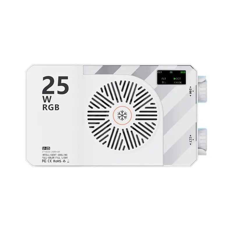 

A92Z 25W Видеосвет RGB полноцветный, карманный, миниатюрный, портативный, для улицы, высокой яркости, с вентиляторным охлаждением, диммируемый