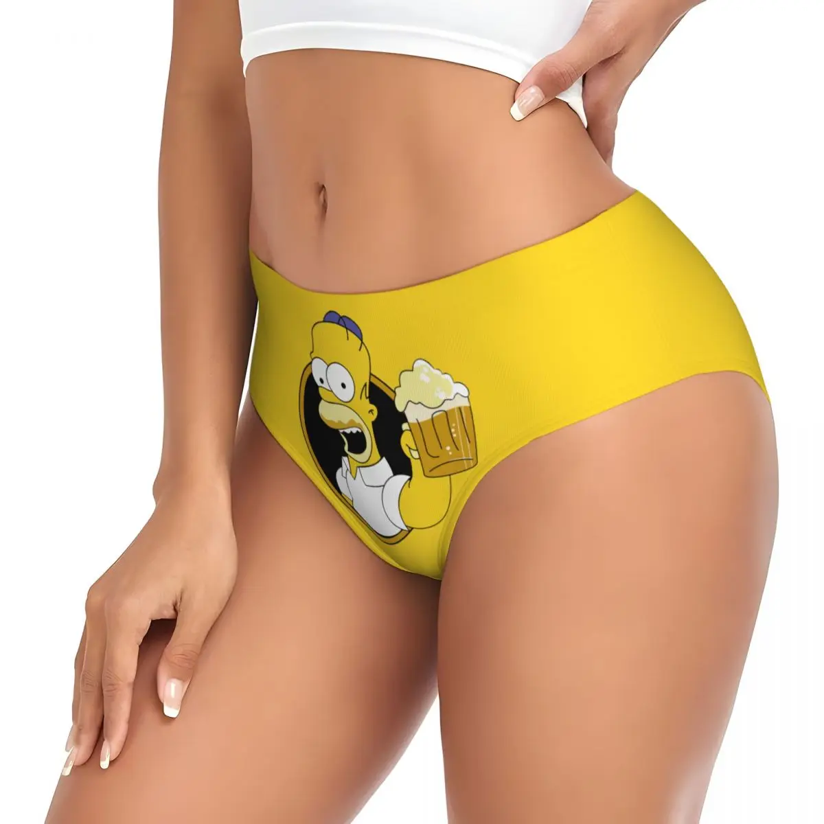 Biancheria intima elasticizzata traspirante da donna con mutandine brevi personalizzate S-Simpsones The Simpsons Homer