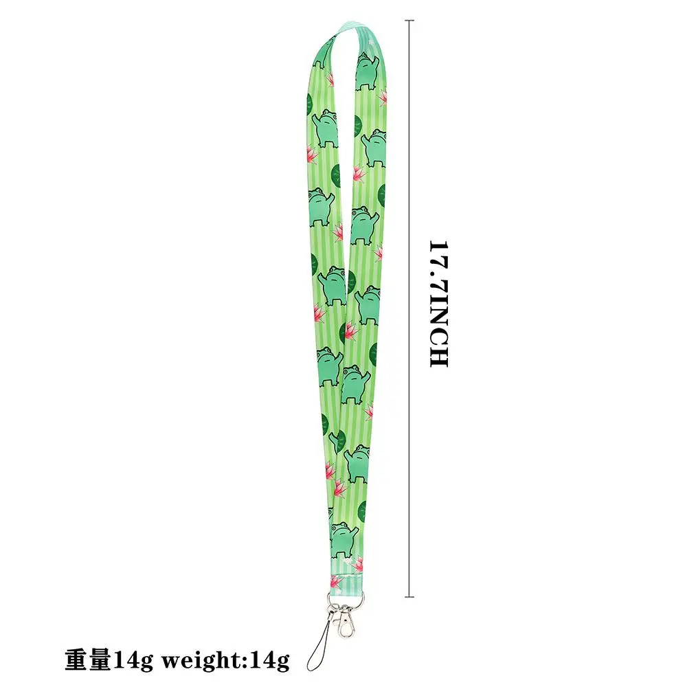 Holder Keychain Mobile Phone Strap Webbings Ribbon Badge Holder ID Card Pass Hang Rope Frog Print Neck Strap Keychain Ribbon