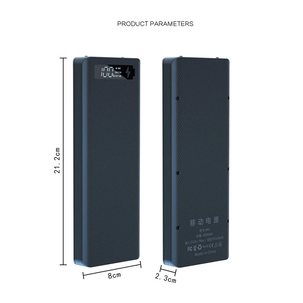 Quick Charge PD QC3.0 DIY Shell 10*18650 Battery Power Bank Case Portable Battery Storage Box Without Battery