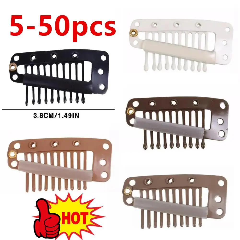 

10Pcs/20Pcs/50Pcs Clip In Hair Extension Wig Clips For Human Hair Bangs Snap Hair Clips For Extensions Metal Comb For Closure