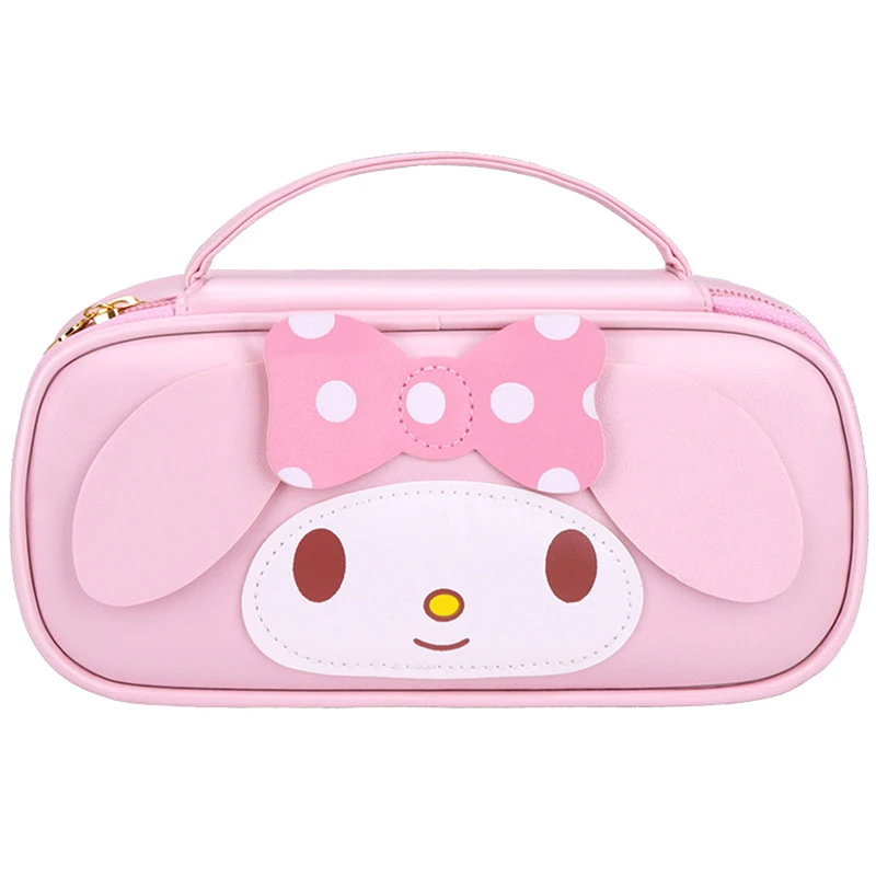 Sanrio Kuromi Cinnamoroll Melody Pochacco Lápis Capacidade Pen Case, Bonito Saco Cosmético para Meninas, Artigos de papelaria para Estudantes, Presentes