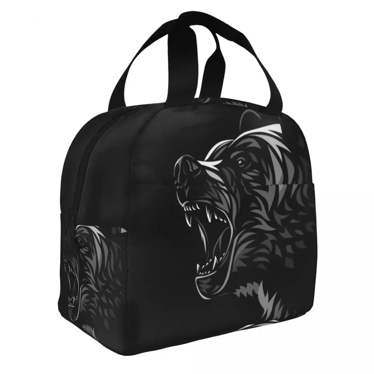 Tribal Bear Insulated Lunch Bag for Women Men Leakproof Thermal Cooler Lunch Box Beach Camping Travel Picnic Food Tote Bags