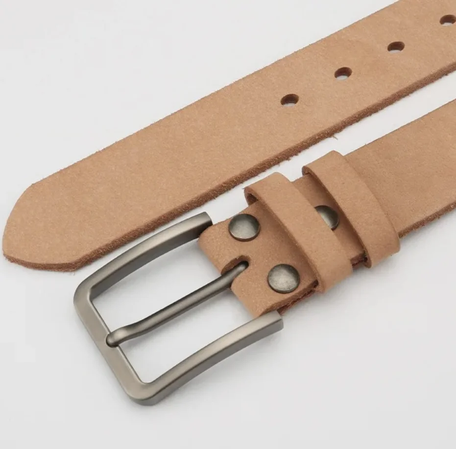 

Мужской ремень из натуральной кожи Ren Cow, однотонный, однослойный, без пряжки, с полированными концевыми элементами, высокое качество