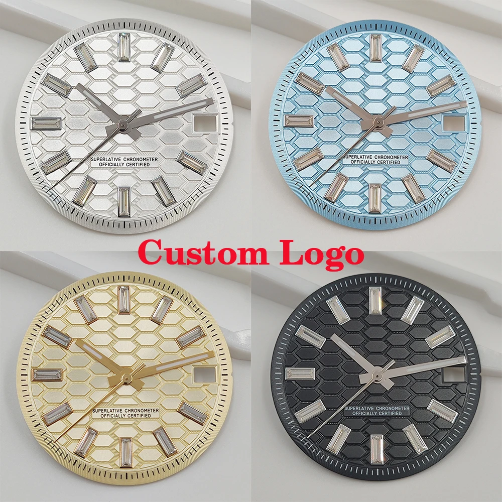 

NH35 unmarked dial new NH35 dial custom logo 28.5mm dial, suitable for NH35 movement watch accessories repair tool