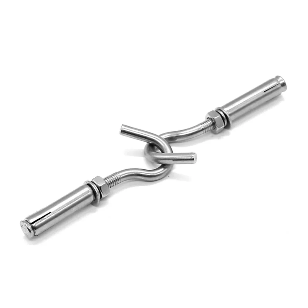 5Pcs Stainless Steel Expansion Hook Heavy Duty Open Cup Concrete Masonry Ceiling Protection Stainless Steel Hook