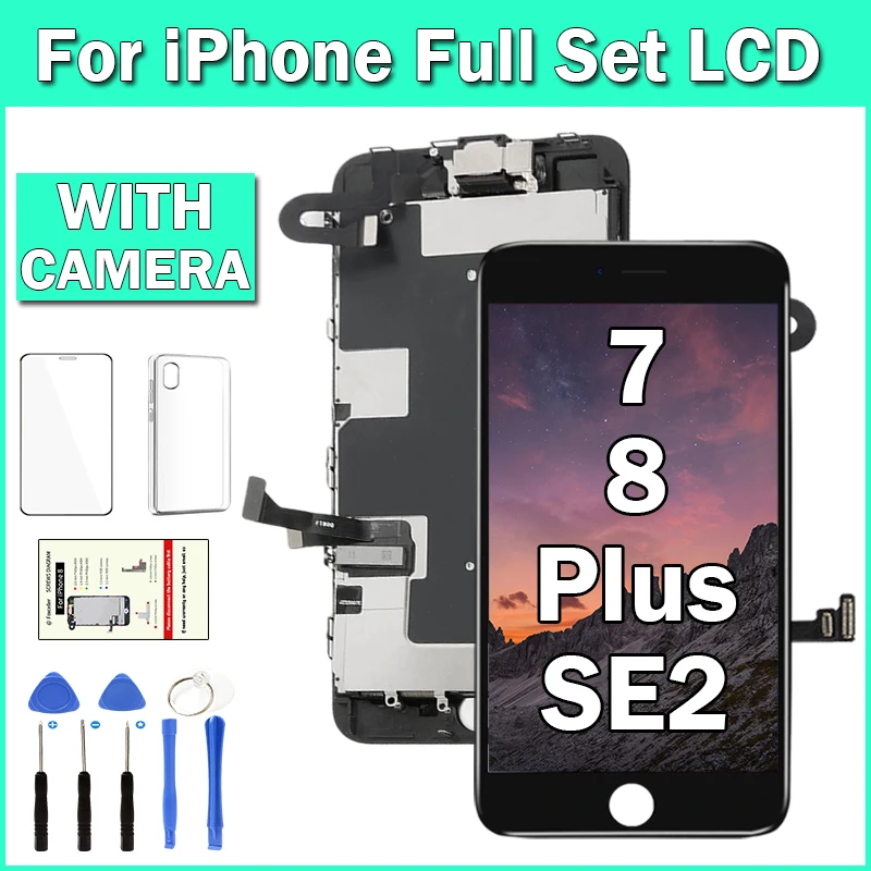 Full Set Display For iPhone 7 8 Plus SE 2020 7P 8P SE2 LCD Screen Replacement Touch Digitizer Assembly+Front Camera+Ear Speaker