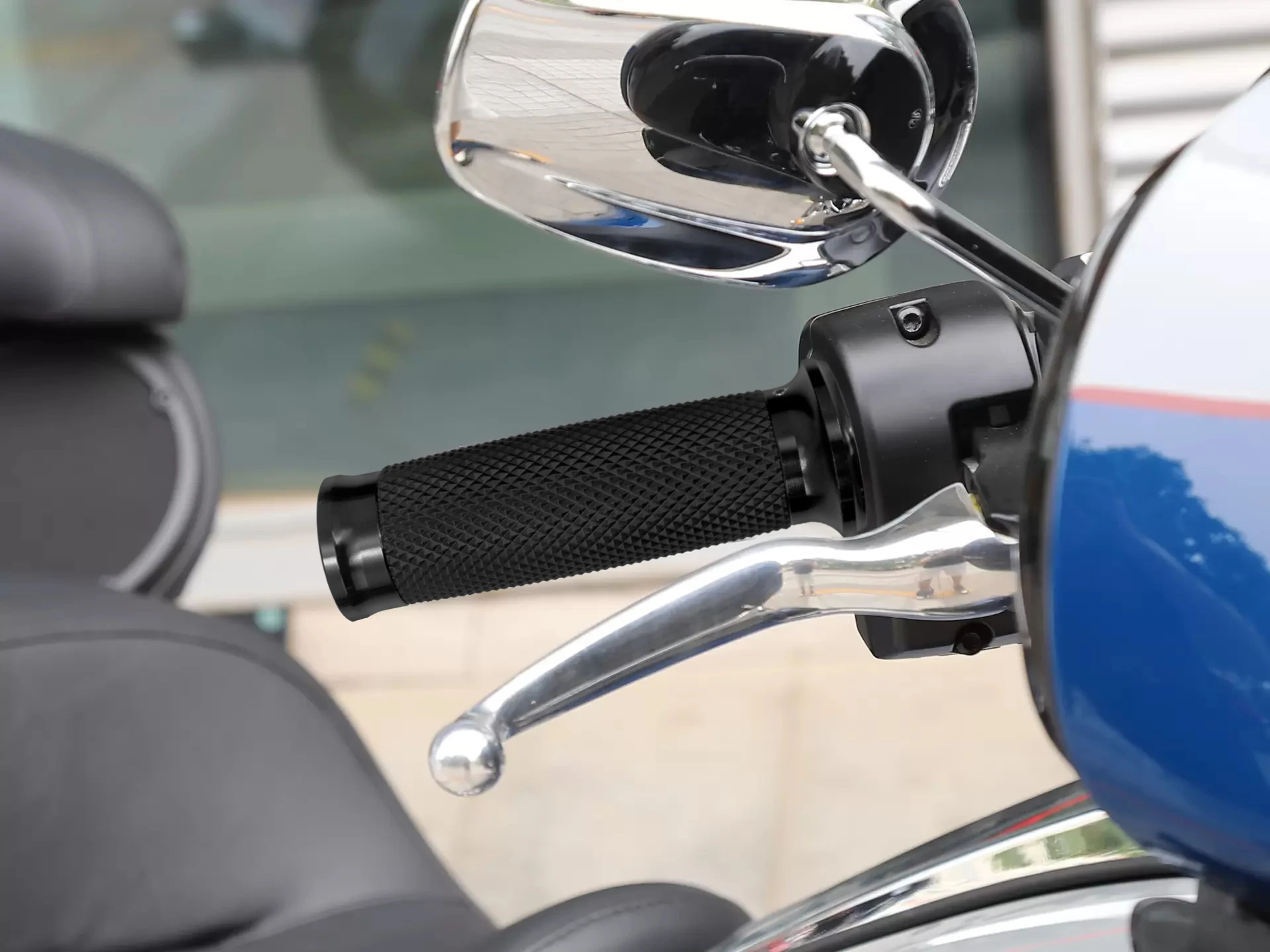Motorcycle Electronic Throttle 1\'\'25mm Handle Bar Hand Grips Black For Harley Softail Fat Boy FLSTF Breakout Touring Road King
