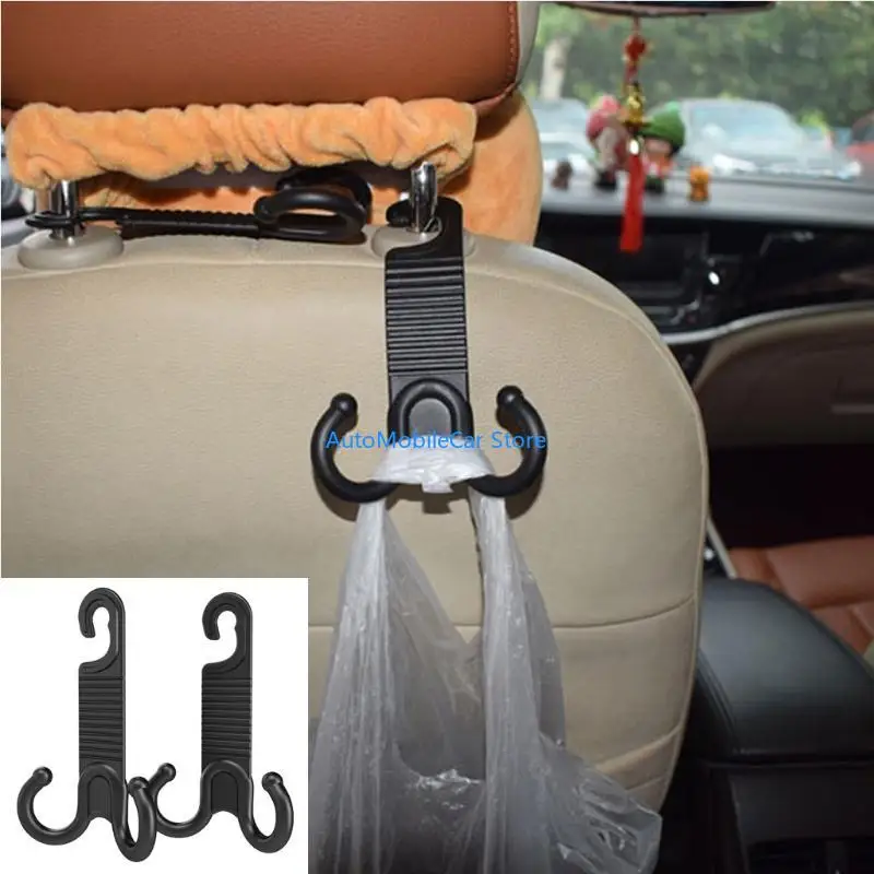 G8TE Car for Seat Coat Headrest Double Hook Organiser Portable Hanger Storage Groceri