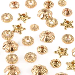 Mixed Hollow Flower CCB Filigree Loose Spacer Beads Cap For Earrings Diy Bracelets Jewelry Findings Making Accessories