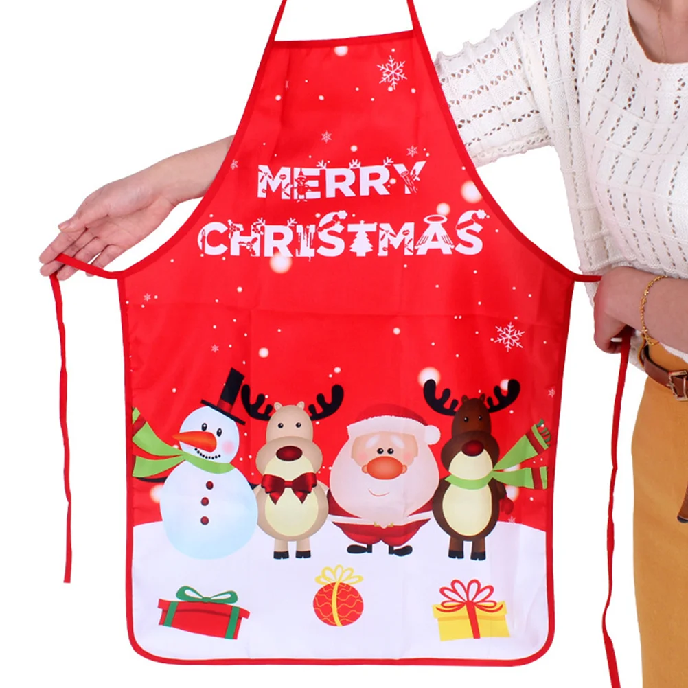 

1pcs Christmas Apron For Women Men Funny Printed Cooking Kitchen Baking Gardening Crafting Party Wear Decorations