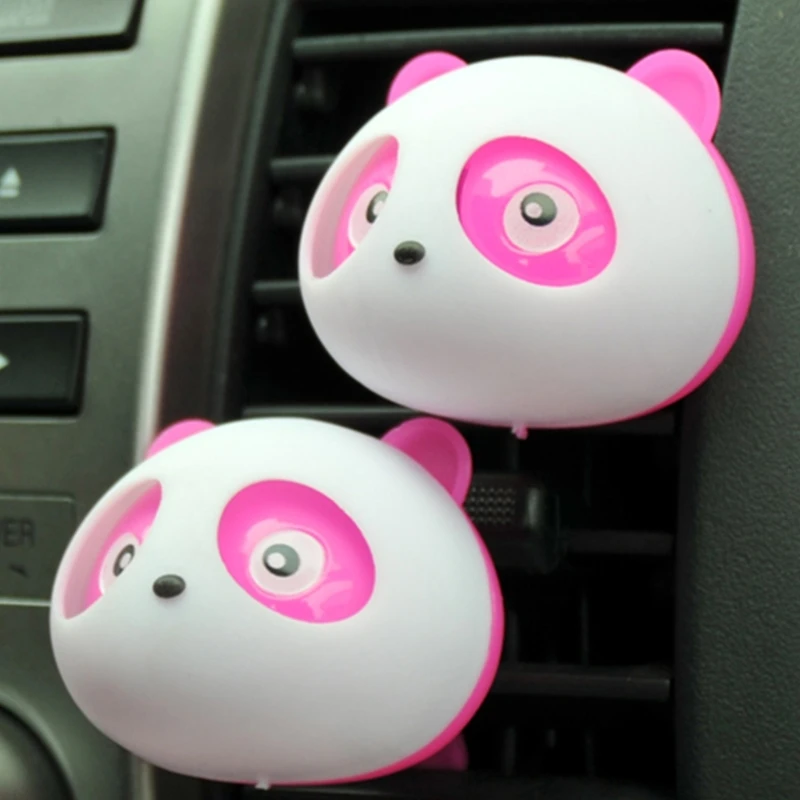 2pcs Car Air Freshener คลิปรถ Vent ตกแต่ง PANDA เครื่องปรับอากาศน้ำหอม Dropshipping