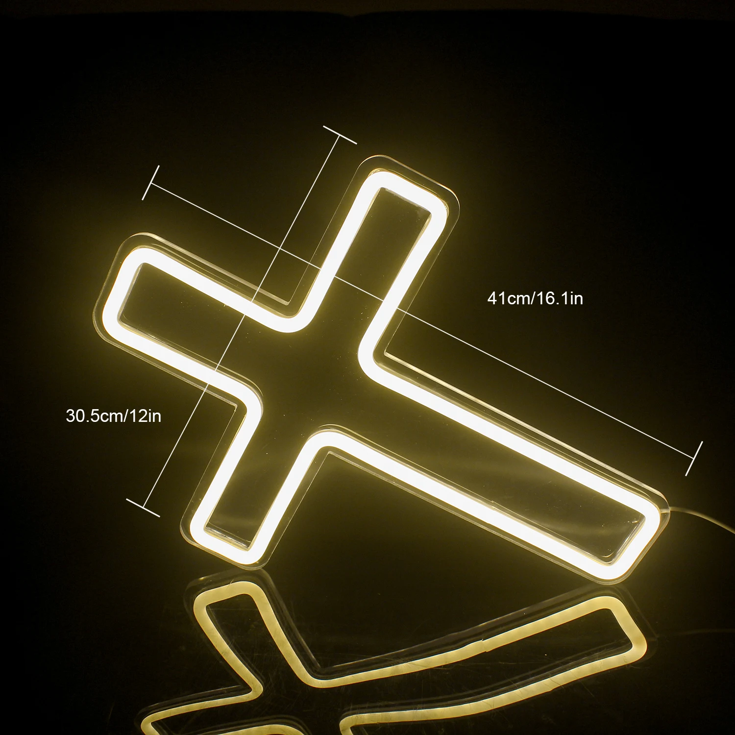 Imagem -02 - Cross Shaped Neon Sign para Room Decor Luzes Led Alimentado por Usb Igreja Hotel Sala de Jogos Festival Party Wall Art Logotipo