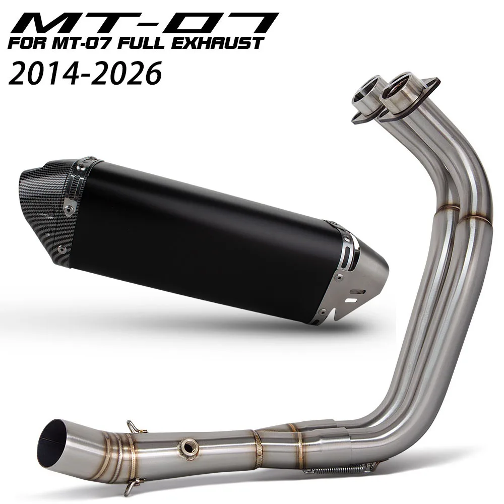 Moto Exhaust System For Yamaha YZF-R7 MT07 FZ07 XSR700 Tracer700/GT Tracer 7/GT 2014-2026 Motorcycle Exhaust Front pipe Muffler