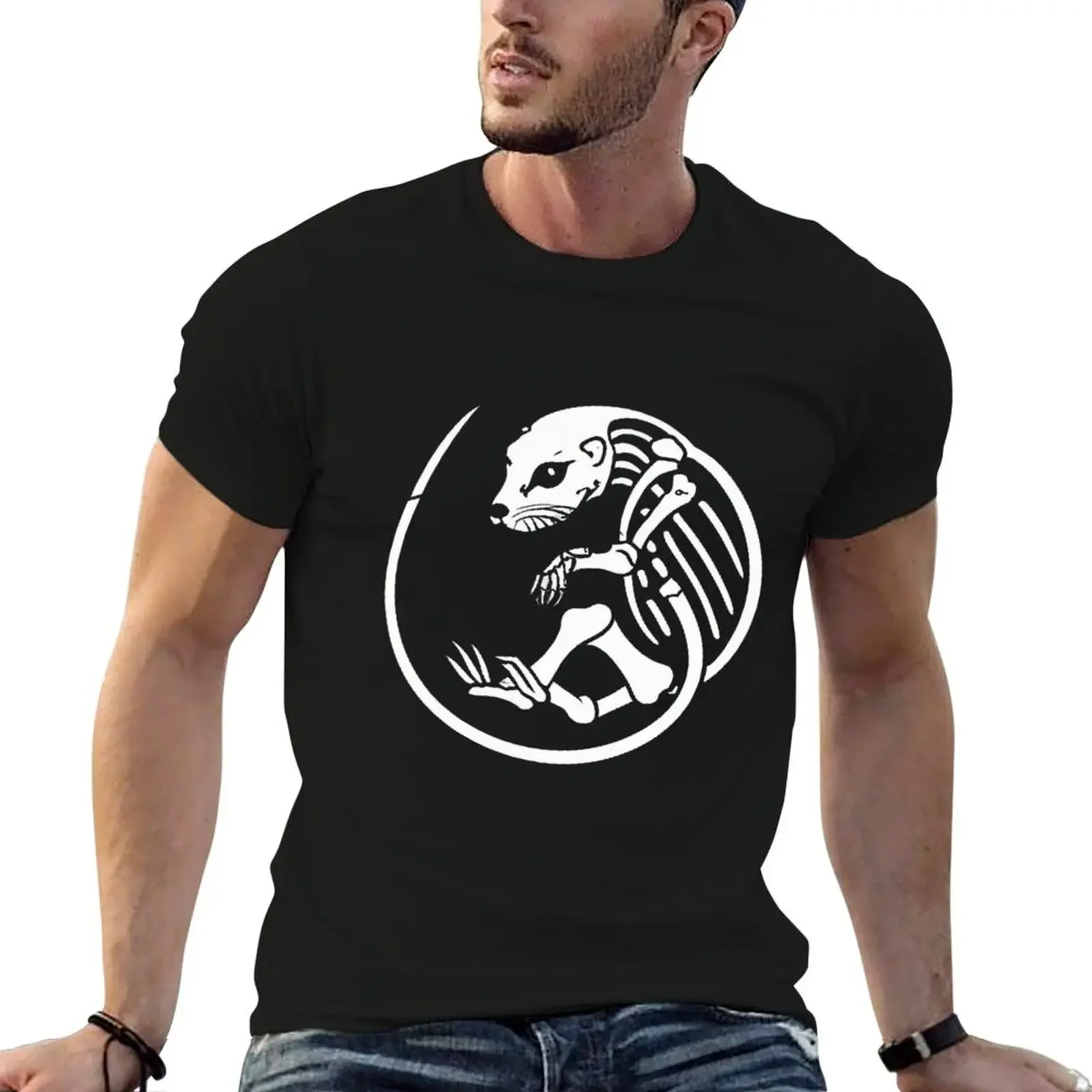 Otter skeleton T-Shirt anime stuff vintage clothes t shirt men