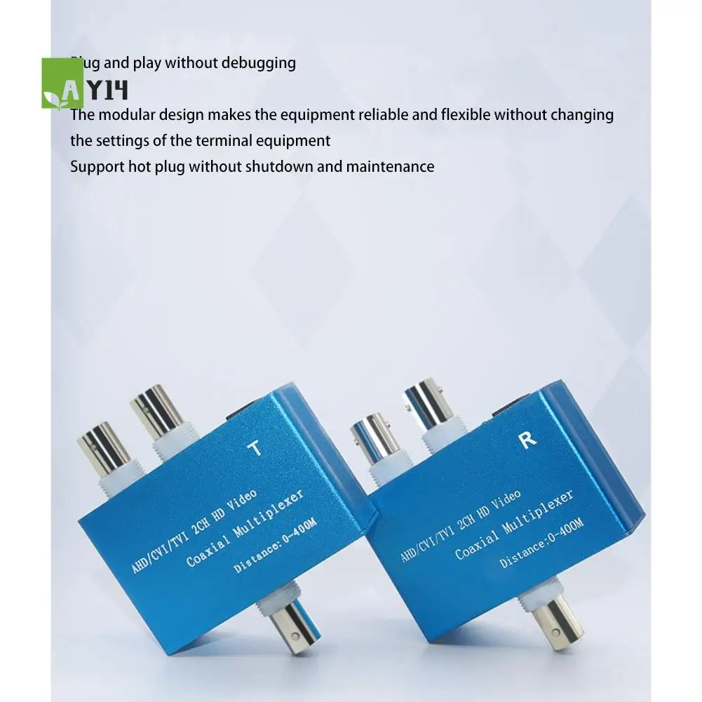 AY14 -1080P AHD/CVI/TVI / 2CH HD Video Coaxial Multiplexer (2 Channel Video In One Coaxial Cable Transmission)