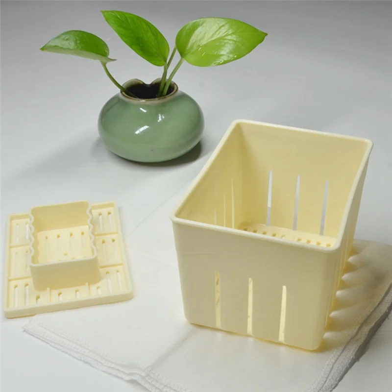 A03I-2PCS molde de prensa de Tofu de grado alimenticio PP DIY, Kit de molde de prensado de tofu casero, herramienta de cocina, caja de Tofu, Kit de molde de prensa de Tofu Dur