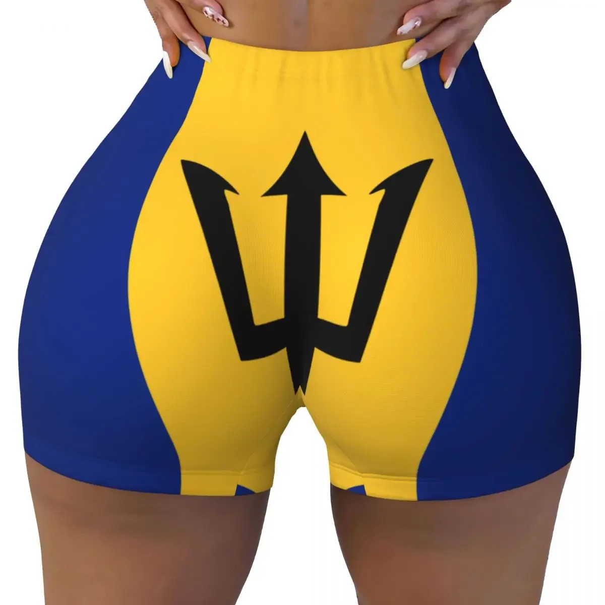 Women Yoga Shorts Barbados Flag Workout Shorts Fitness Quick-dry Ladies Yoga Gym Running Short Pants Sportswear