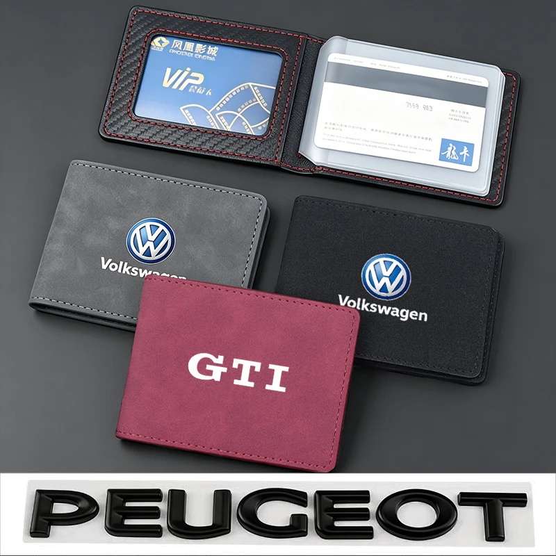 Portefeuille pour documents de conduite automobile, certificat d'identité, certificat de conduite, pour VW GTI Polo Golf Passat Tiguan Jetta Touareg / Porte-clés de voiture.