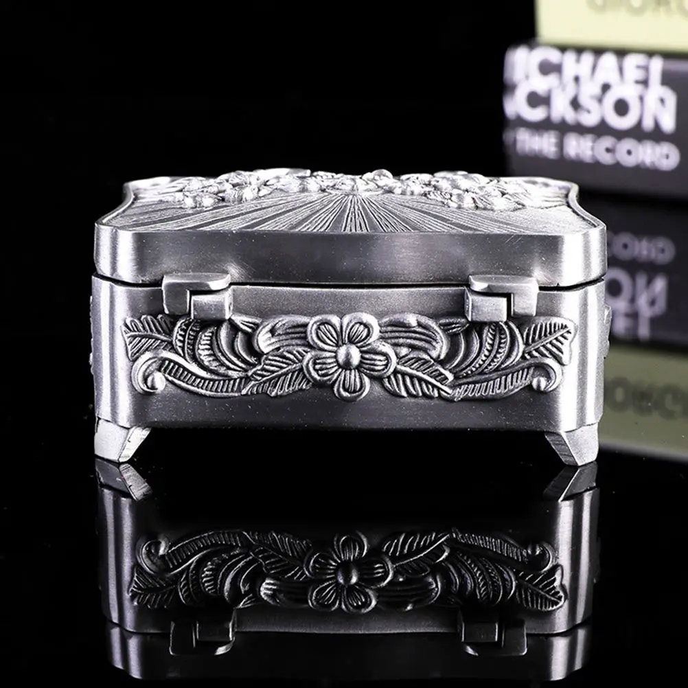 

Retro Christian Jewelry Box Metal Zinc Alloy Small Compact Design Jewelry Storage Case for Rings Earrings Trinkets Organizer