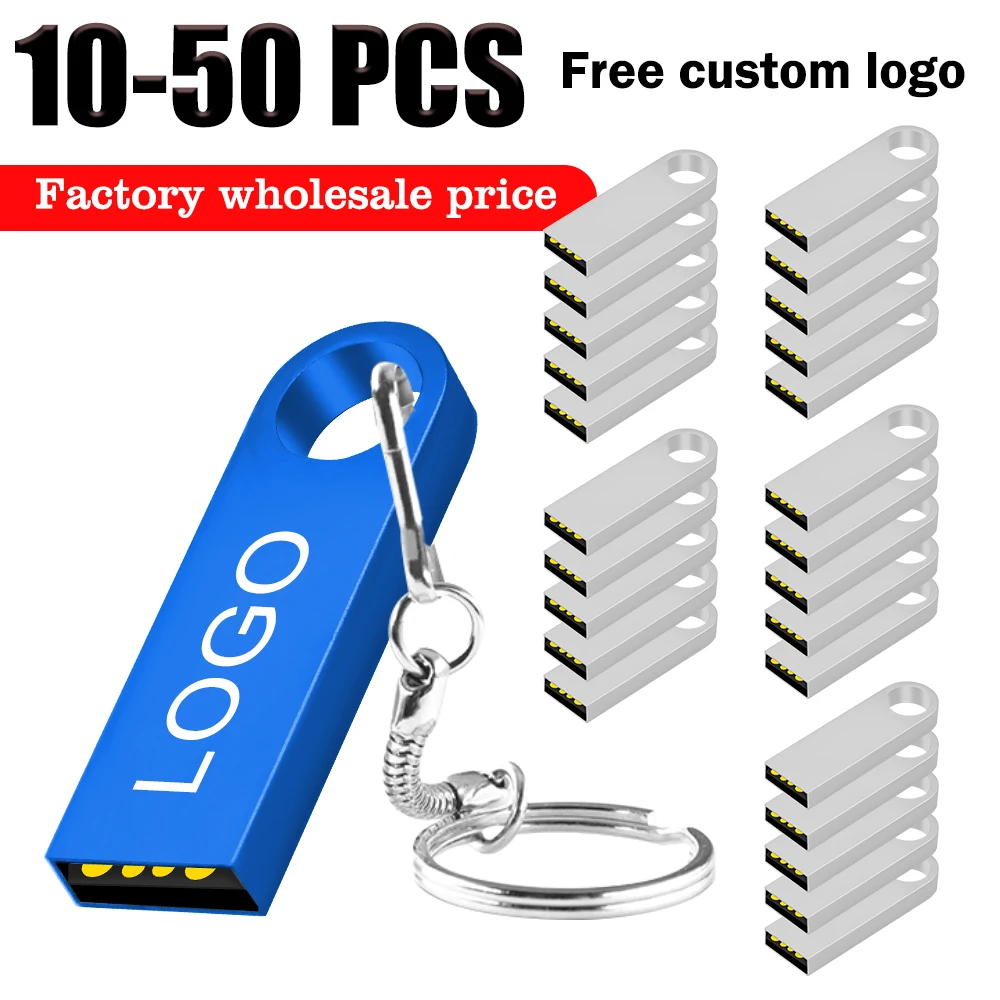 

10/50PCS LOT Metal USB Flash Drive Pen Drive 8GB 16GB 32GB 64GB High Speed Usb Stick 2. 0 флешка Pendrive Free Custom LOGO