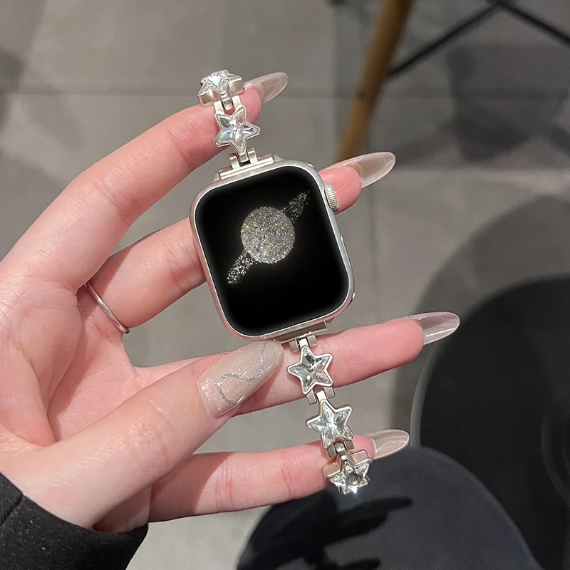 

Compatible with iWatch strap 38mm 40mm 41mm 42mm 44mm 45mm 49mm Sparkling Star Fashion Handmade Strap