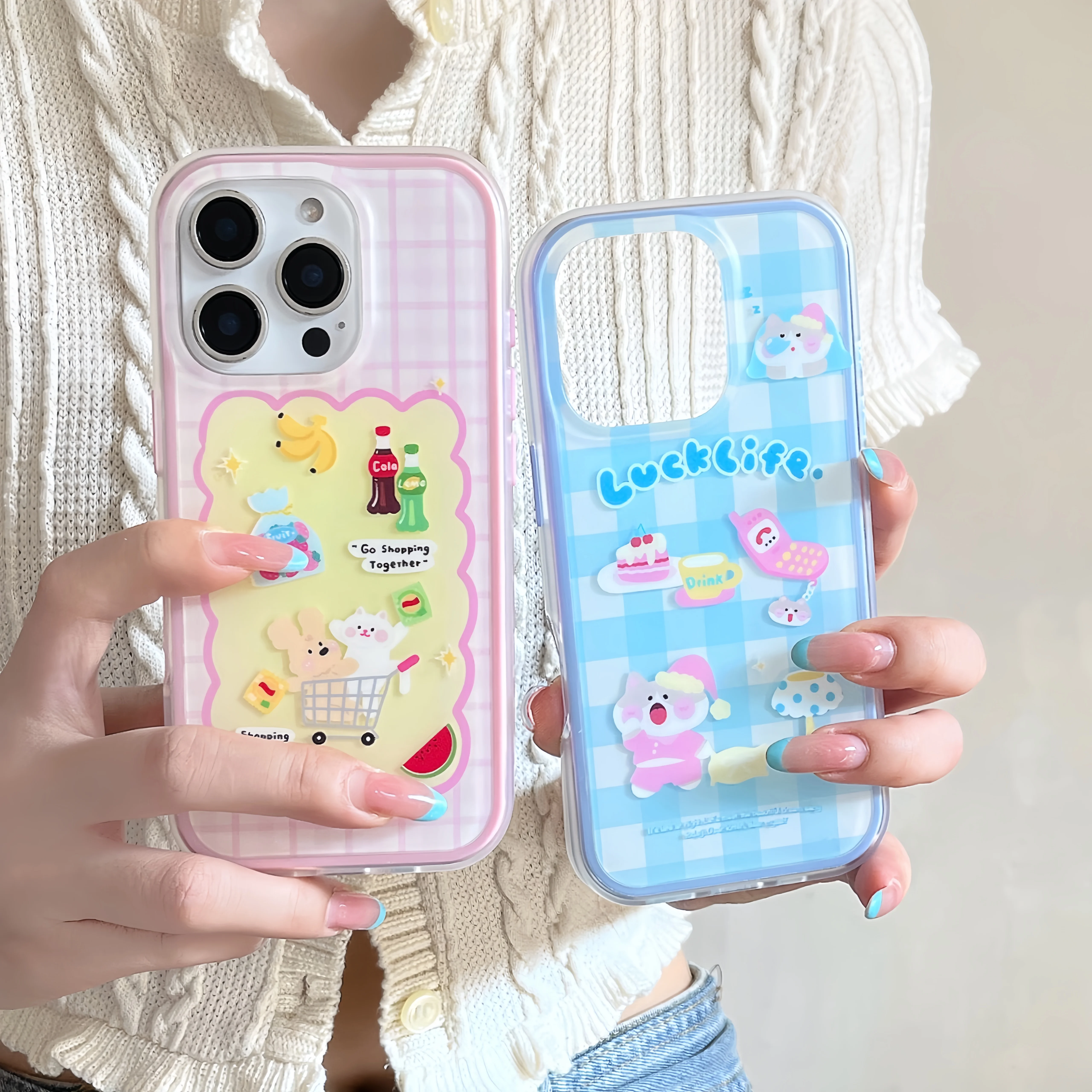 

Dual IMD Cartoon Cute Shopping Dog Phone Case for iphone 16 Promax 15 14 Back Cover
