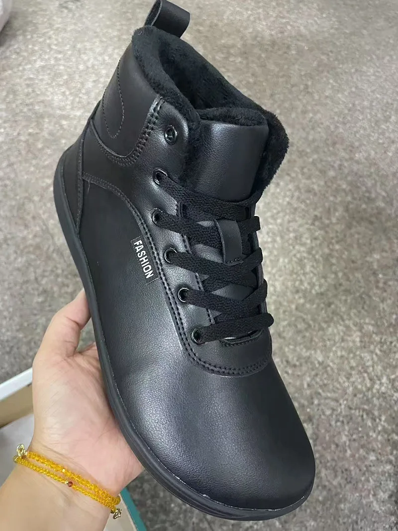 

2026 New Unisex Wide Toe High-Top Snow Boots Thermal Plush Lined Winter Warm Shoes Non-Slip Couple Comfortable Outdoor Sneakers