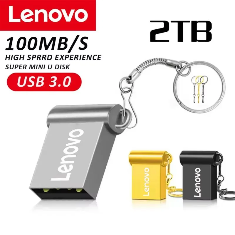 Lenovo 2TB Usb 3.0 Flash Drives High Speed Metal Pendrive 1TB 512GB 256GB Portable Usb Drive Waterproof Memoria Usb Flash Disk