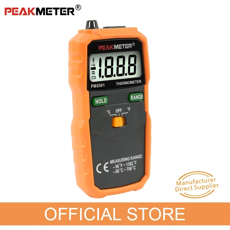 PEAKMETER PM6501 Contact Thermometer High - precision Digital Thermocouple Temperature Tester Celsius for Precise Measurements