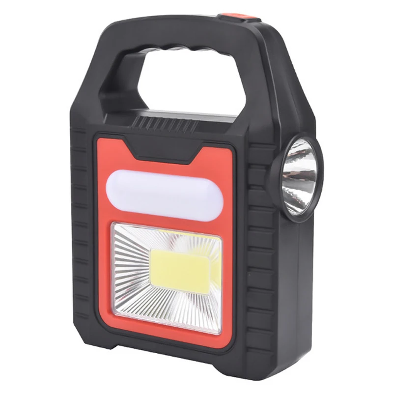 Portable Solar Lantern COB LED Work Lamp Waterproof Emergency Spotlight USB Rechargeable Handlamp Outdoor Hiking Camping