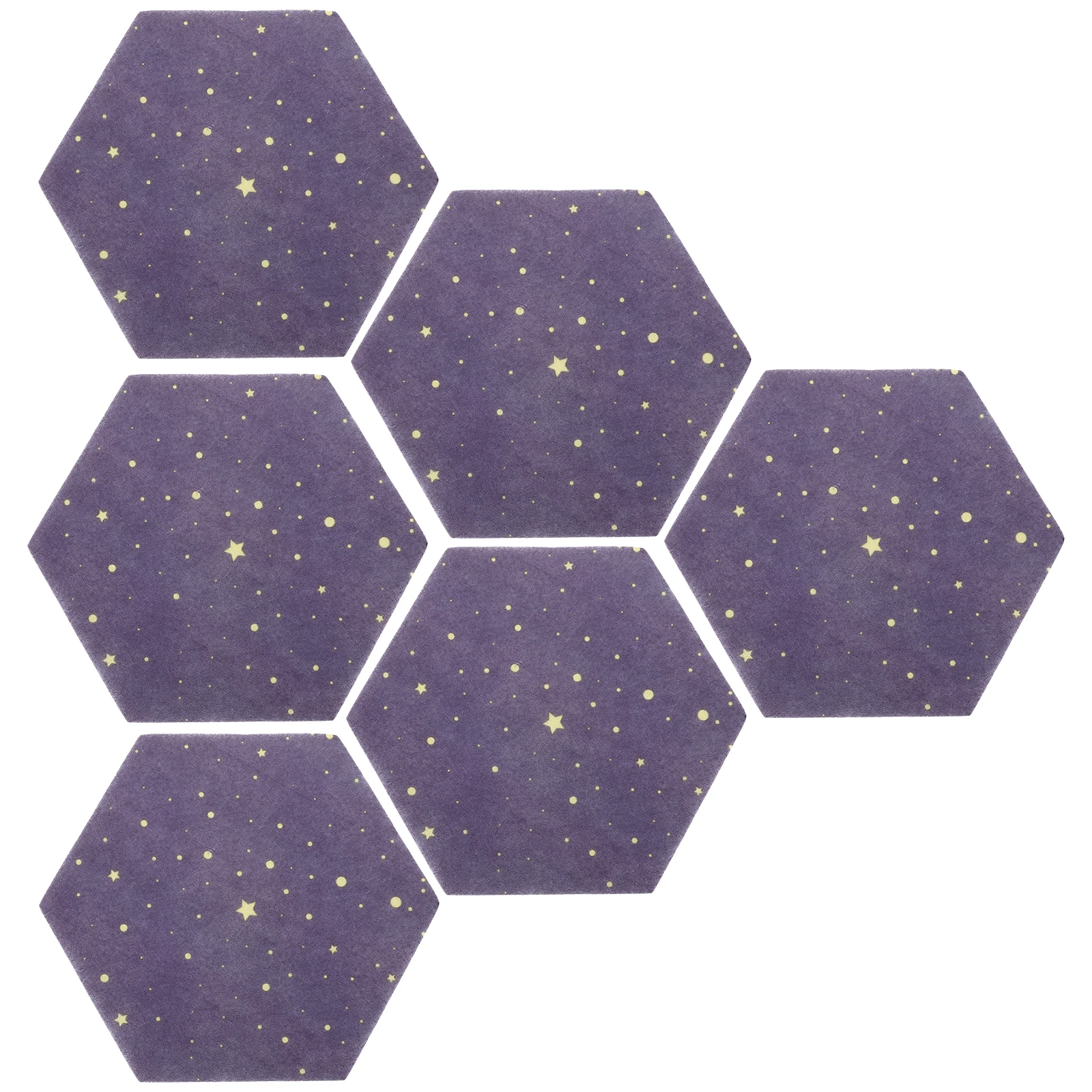 

6pcs Hexagon Felt Boards Decorative Polyester Memo Notice Photo Display Bulletin Pin Board Walls Storage Solution