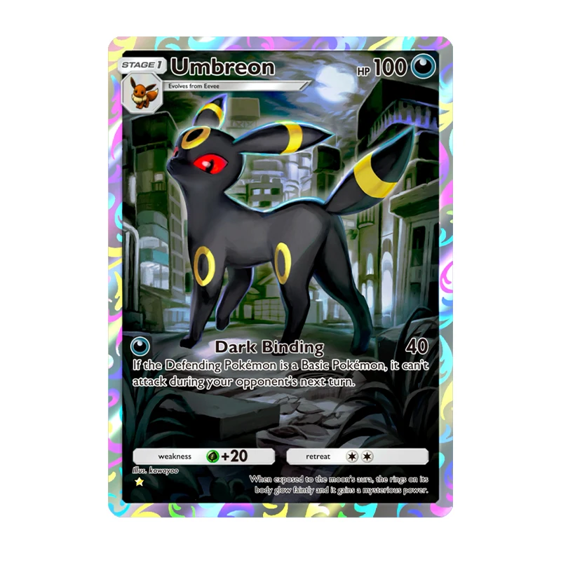 مجموعة سلسلة Pocket Eevee Umbreon Sylveon Leafeon Flareon وما إلى ذلك بطاقة ذاتية الصنع منسوجات محفورة مجموعة الرسوم المتحركة الفردية أرواق لعب