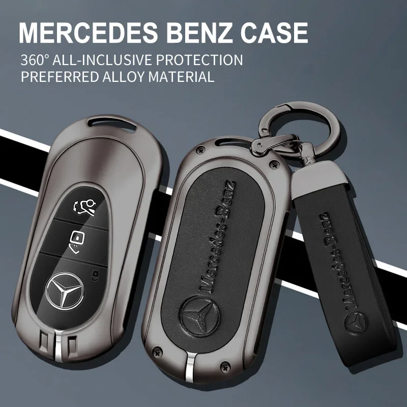 Alloy Style Car Key Case Cover Shell Fob Key Case Waterproof For Mercedes Benz 2021 C/S Class W223 W206 S350L S400L S450L S500L