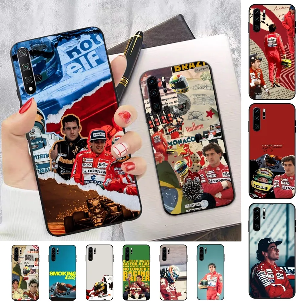 F-F1 A-Ayrton T-Tacing D-Driver Senna Phone Case For Huawei P 8 9 10 20 30 40 50 Pro Lite Psmart Honor 10 lite 70 Mate 20lite