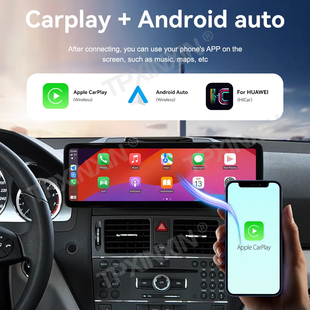 Auto Andriod 13 Carplay Navi For Mercedes Benz C Class 2008- 2010 Car Radio 14.9 “ Screen Digital Dashboard Multimedia Head Unit