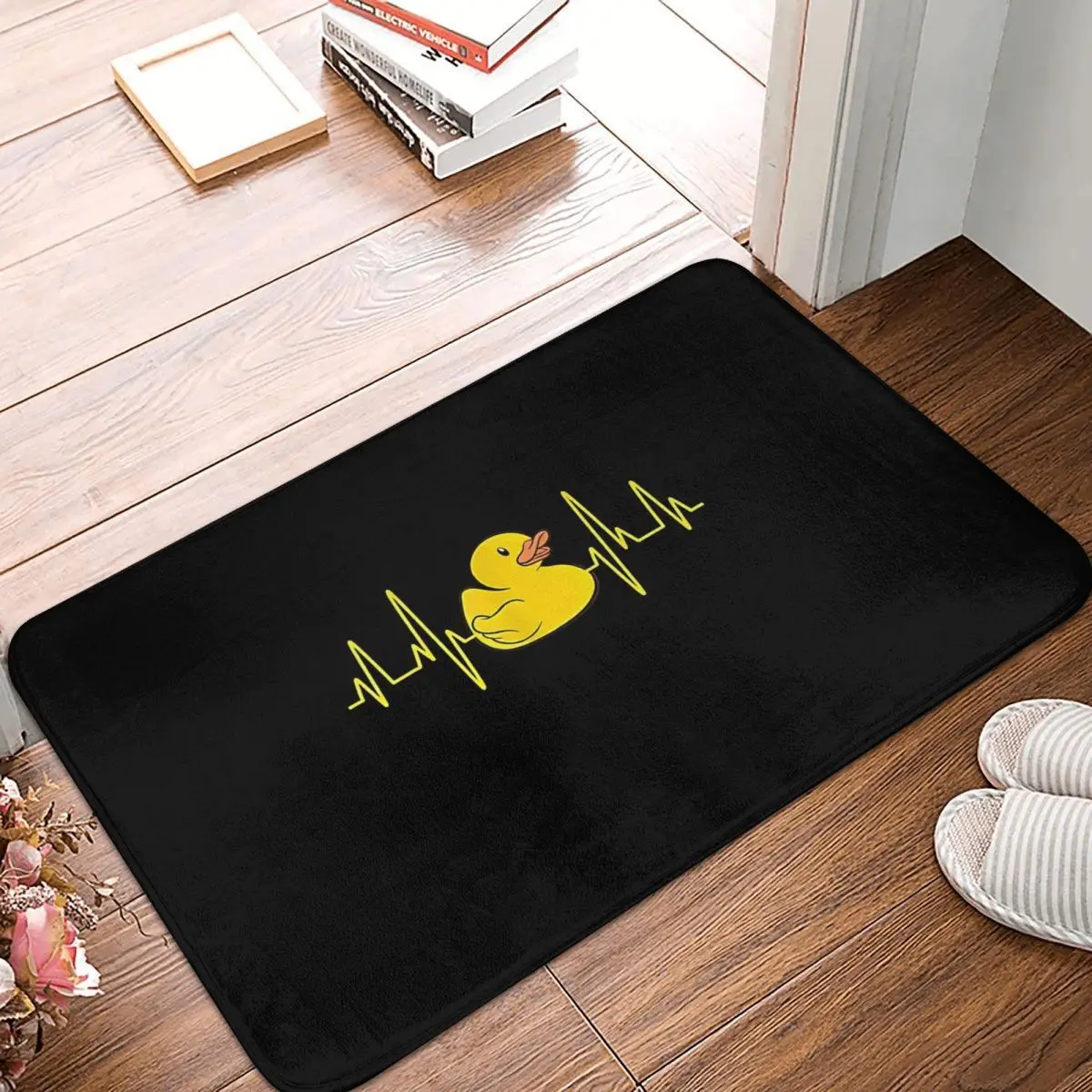 Rubber Duck Anti-Slip Doormat Bath Mat Duck Heartbeat Hallway Carpet Entrance Door Rug Indoor Decor