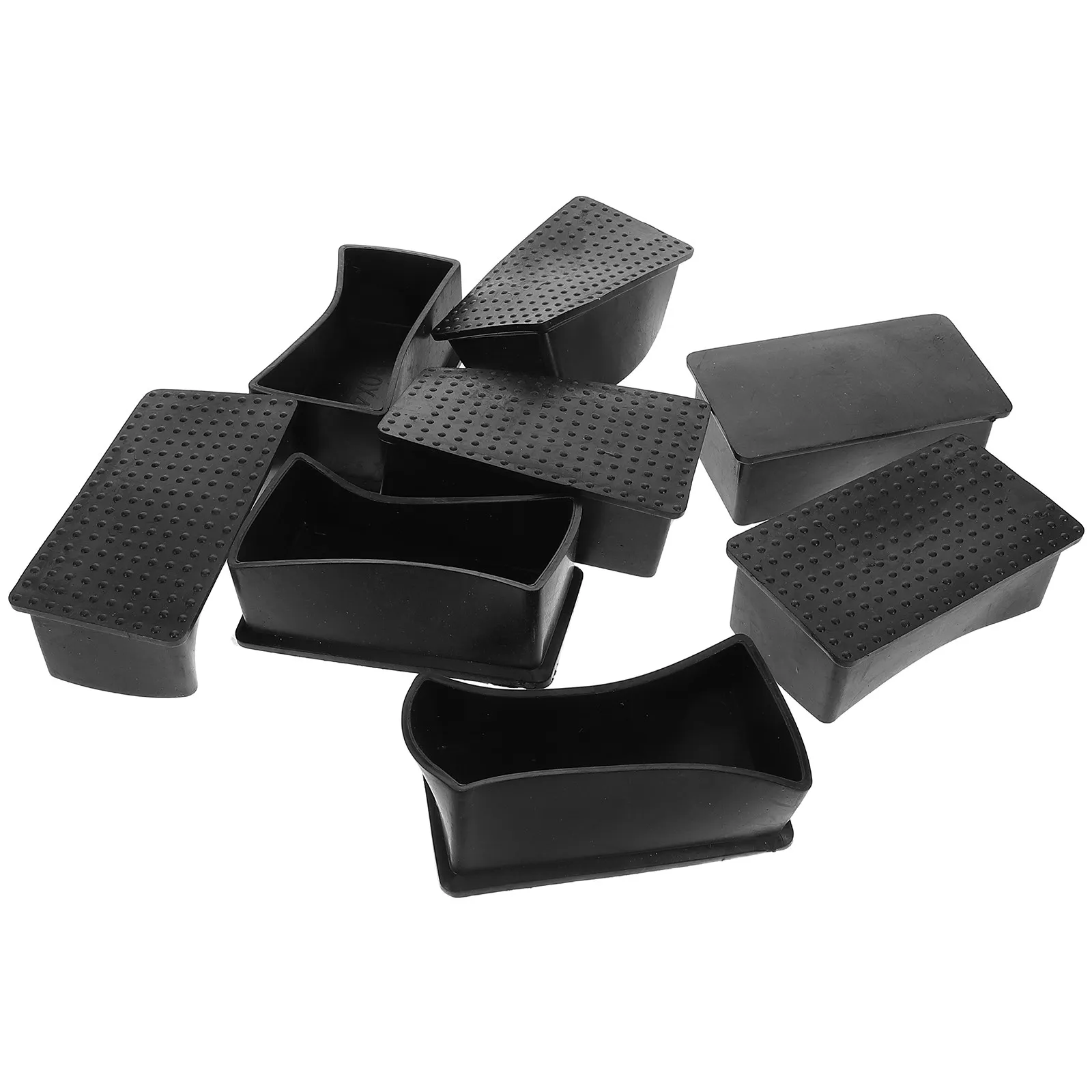 8Pcs Rectangular Rubber Non-Slip Furniture Leg Pads Floor Protectors for Tables Chairs Cabinets Hardwood Floors Noise Reduction