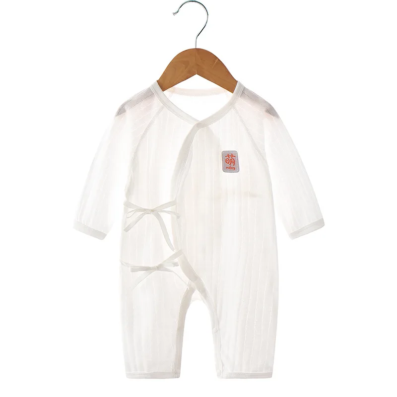 

Baby Jumpsuit Summer Thin Boneless Newborn Clothes Pure Cotton Rompers Long-Sleeved Air Conditioning Room Clothing Baby Pajamas