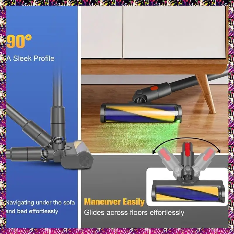 

FSLH LED Soft Roller Clean Head For Dyson V7 V8 V10 V11 Vacuum Attachments Illuminating Dust And Debris For Hard Floor