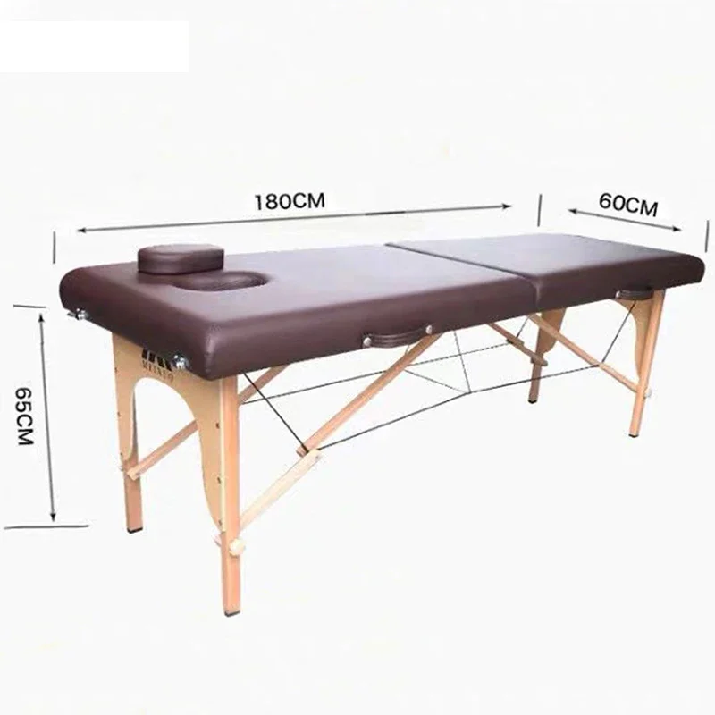 

Foldable Portable Home Furniture Beauty Spa Tattoo Beech Leather Massage Bed Table With Patio Facial Free Installation