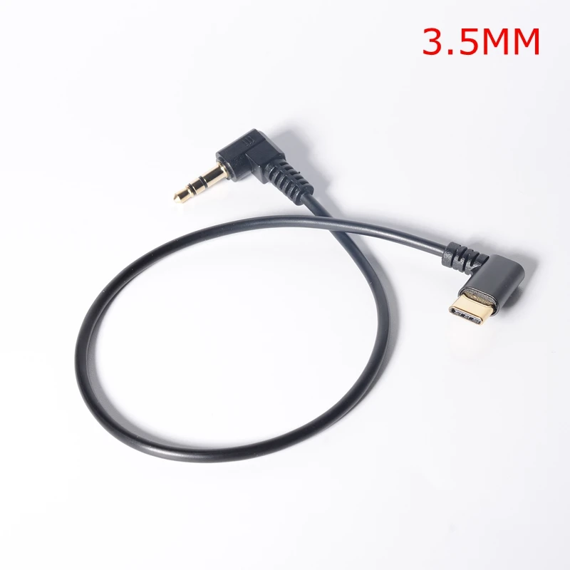 3.5mm & 2.5mm Audio to USB C Cable, 90 Degree angle USB Type-C to 2.5 3.5 mm elbow Male AUX Headphone Jack Cable 30cm 1FT