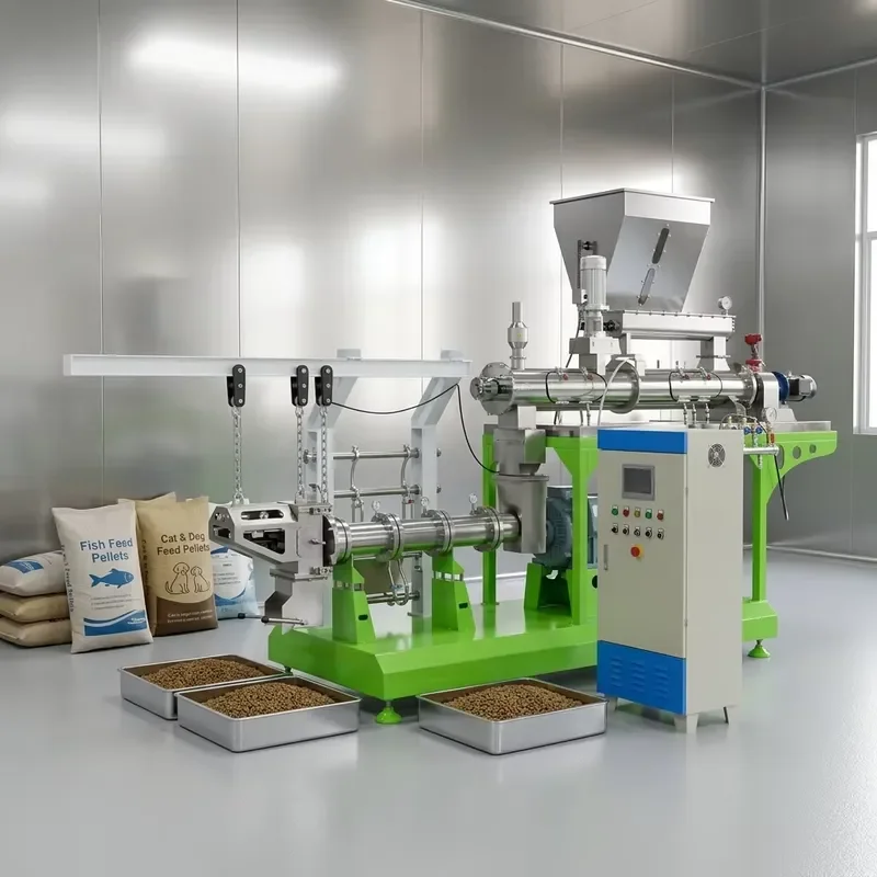 Planta de Producción de Alimento para Peces Flotante y Hundido Personalizada de 1 Tonelada por Hora, Línea de Producción de Alimento para Mascotas, Perros y Gatos, Máquina Extrusora de Alimento