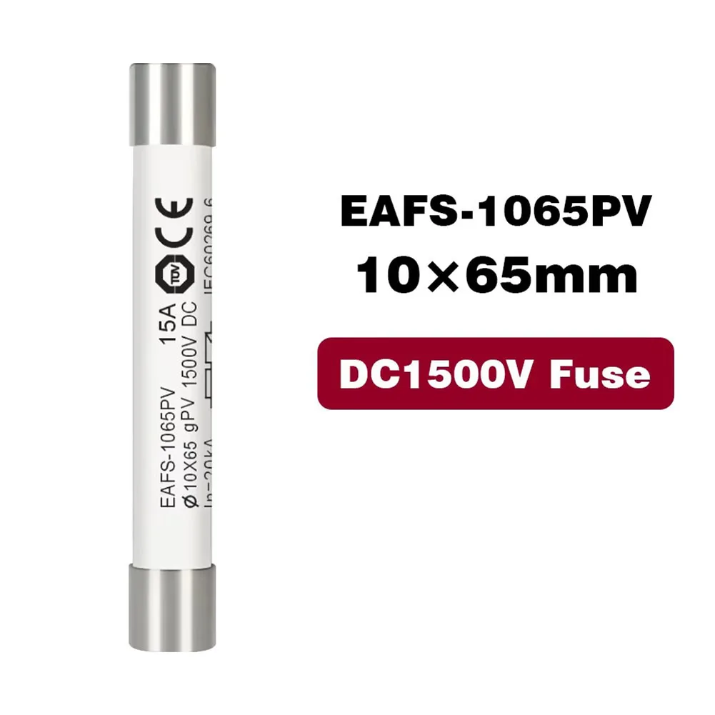 

For Solar Photovoltaic Systems DIN Rail Mounting DC1500V Fuse 10x65mm Fuse DC Fuse Interrupting Low Surge Currents