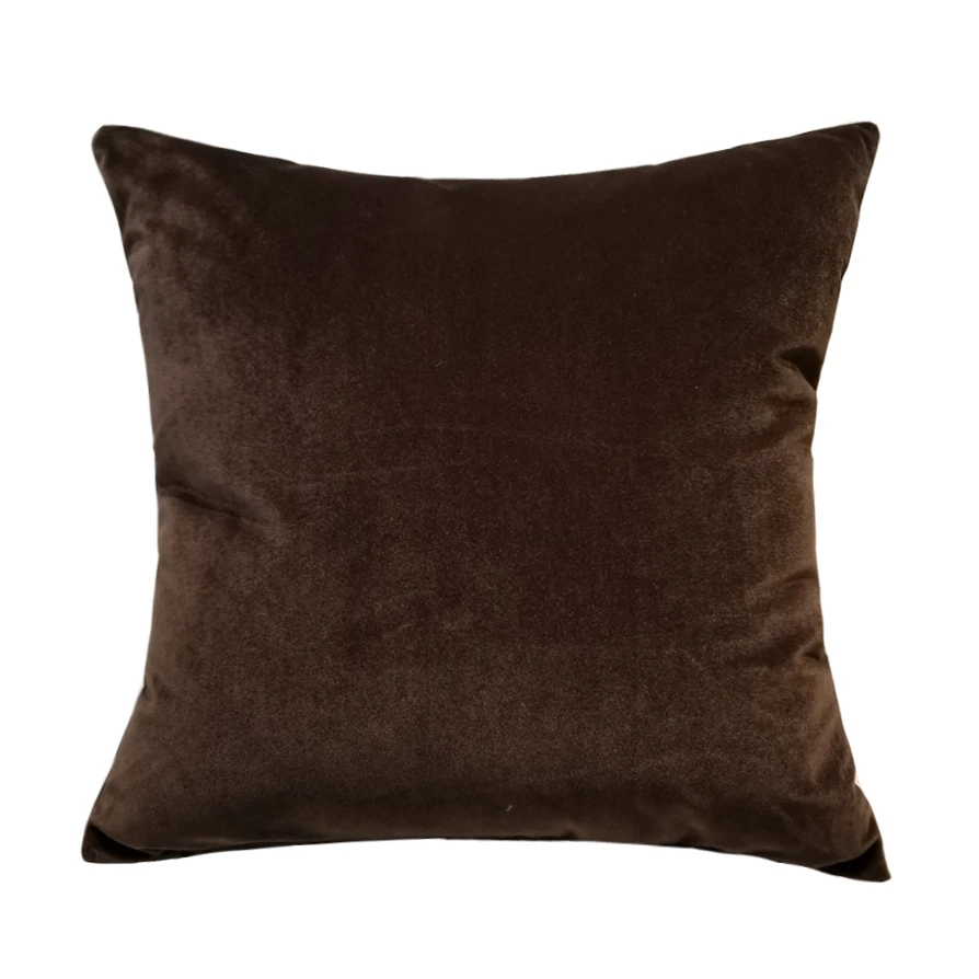 

Contemporary Solid Plain Brown Gray Velvet Home Decoration Pillow Case Modern Floor Cushion Cover 45x45cm 1 Piece Pack