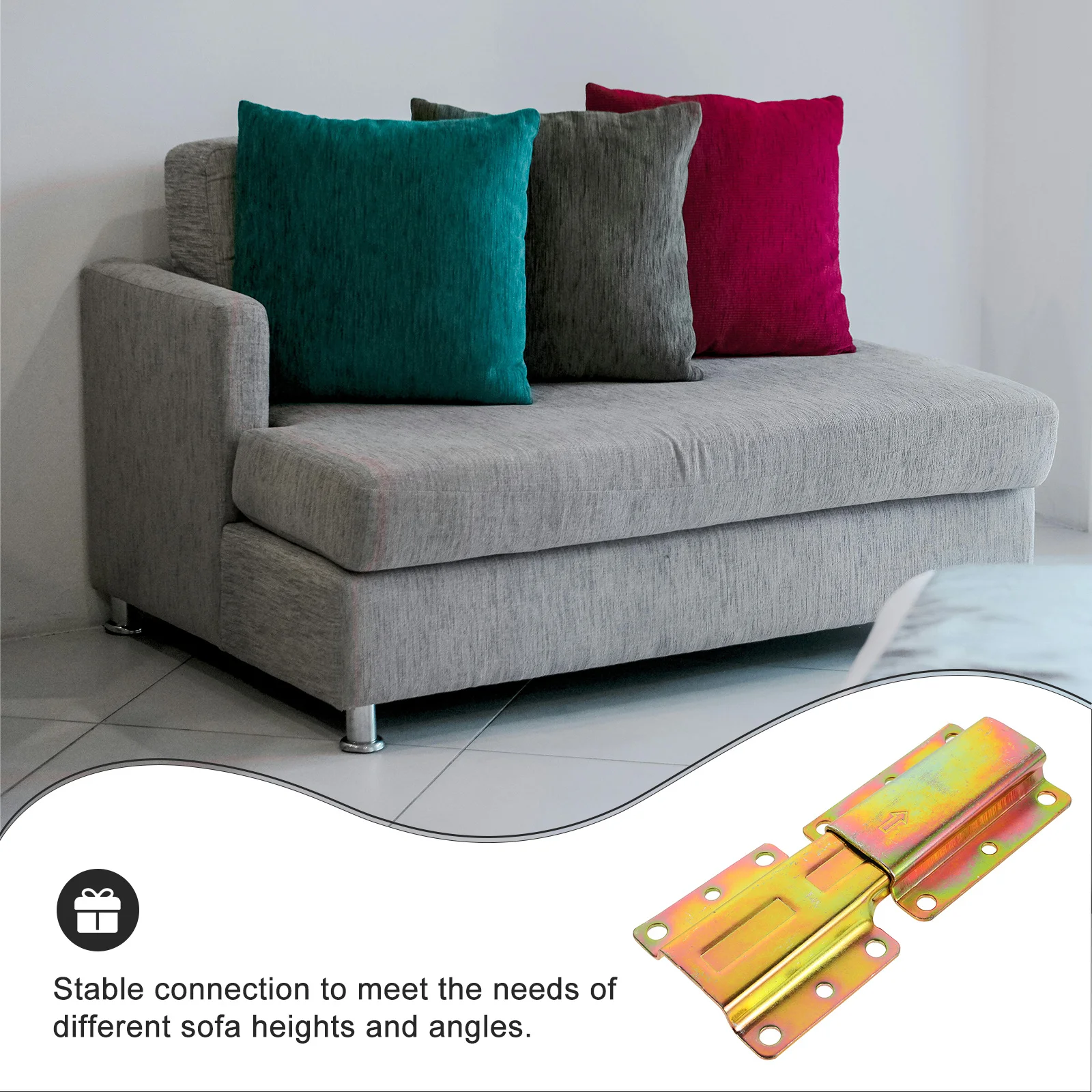 

4pcs Sofa Plug Connectors Metal Gold Furniture Slide Hardware For Bed Frame Couch Connection Stable Replacement Parts