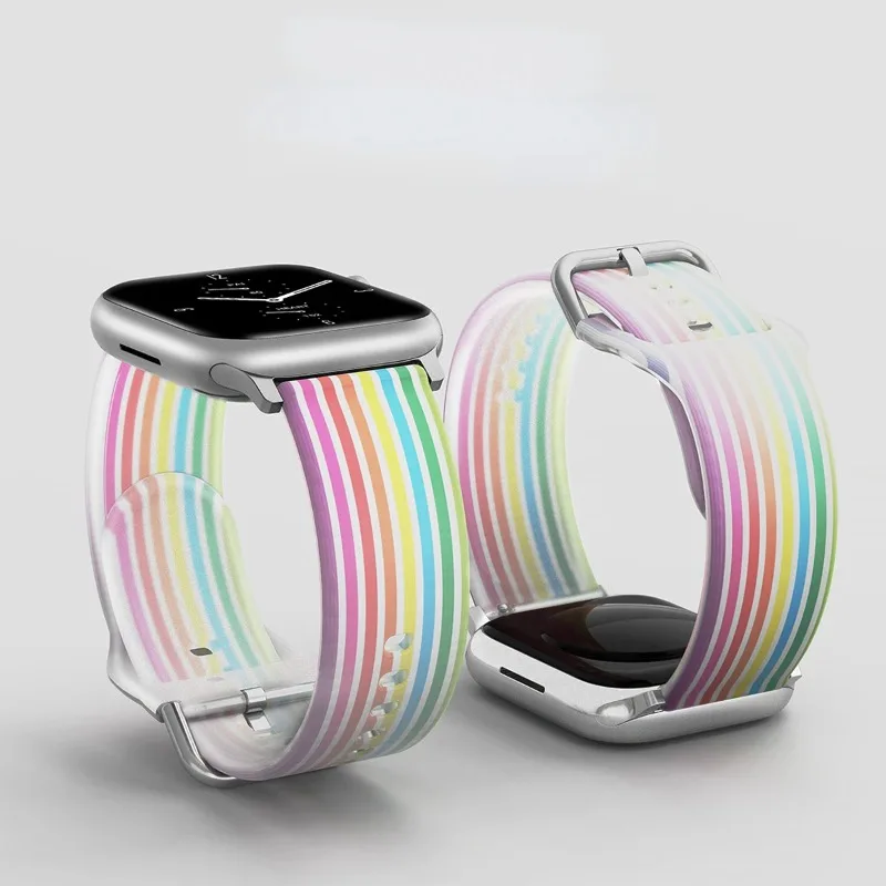 Silicone Colour Strap For Apple Watch Ultra 49mm 9 8 7 45mm 41mm 10 46mm 42mm Bracelet Wristband Belt iWatch 6 5 4 SE 44mm 40mm