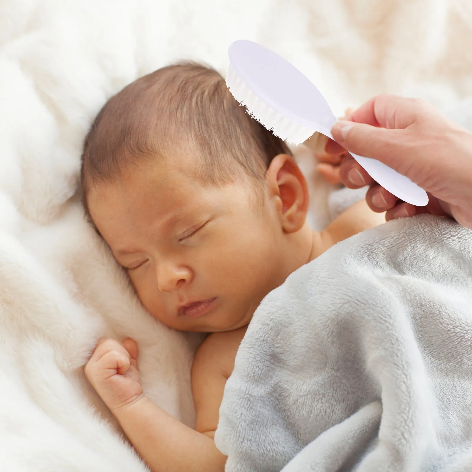 

1Set Hair Comb Brush Kit Easy to Use Baby Plastic Comb for Newborn Head Massage and Hair Washing Daily Grooming Essential