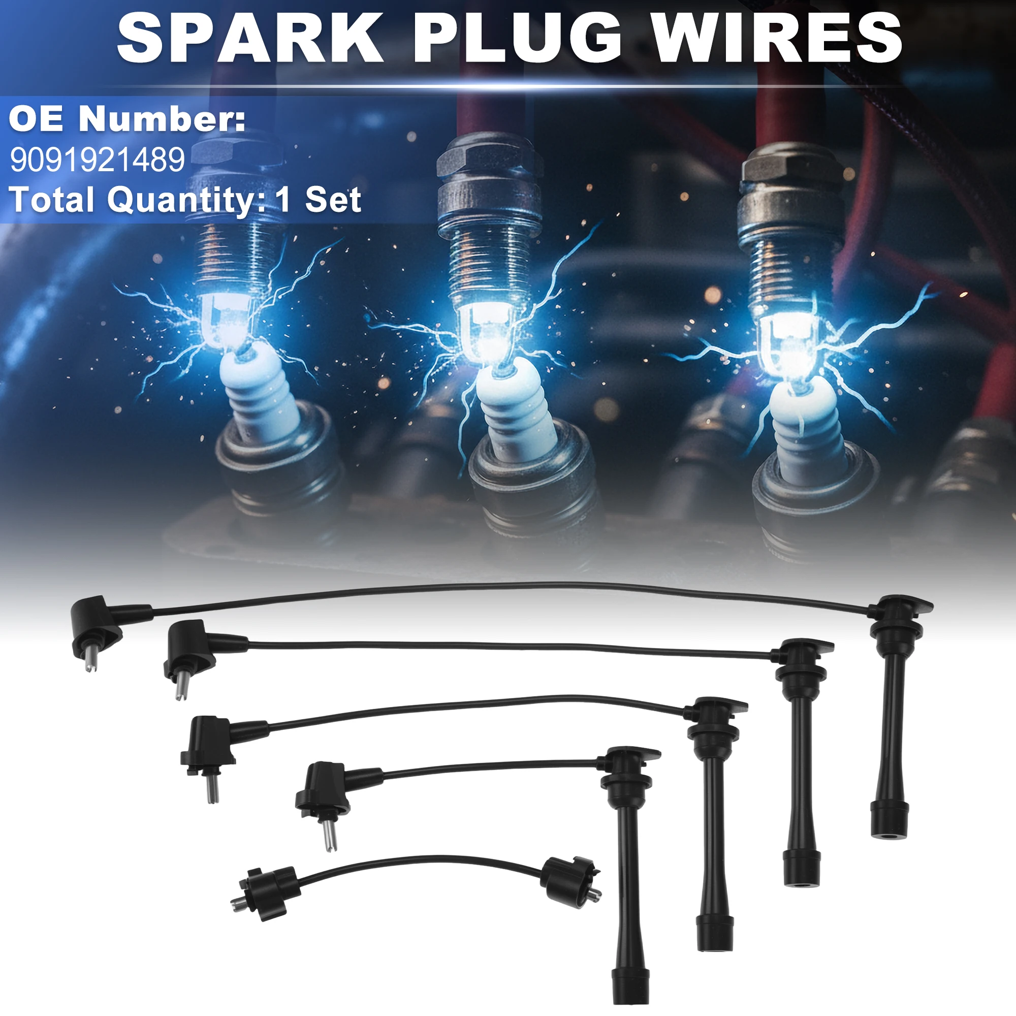 UXCELL 1 set Spark Plug Wire for Toyota Previa L4 2.4L 1991-1997 Replaces 9091921489