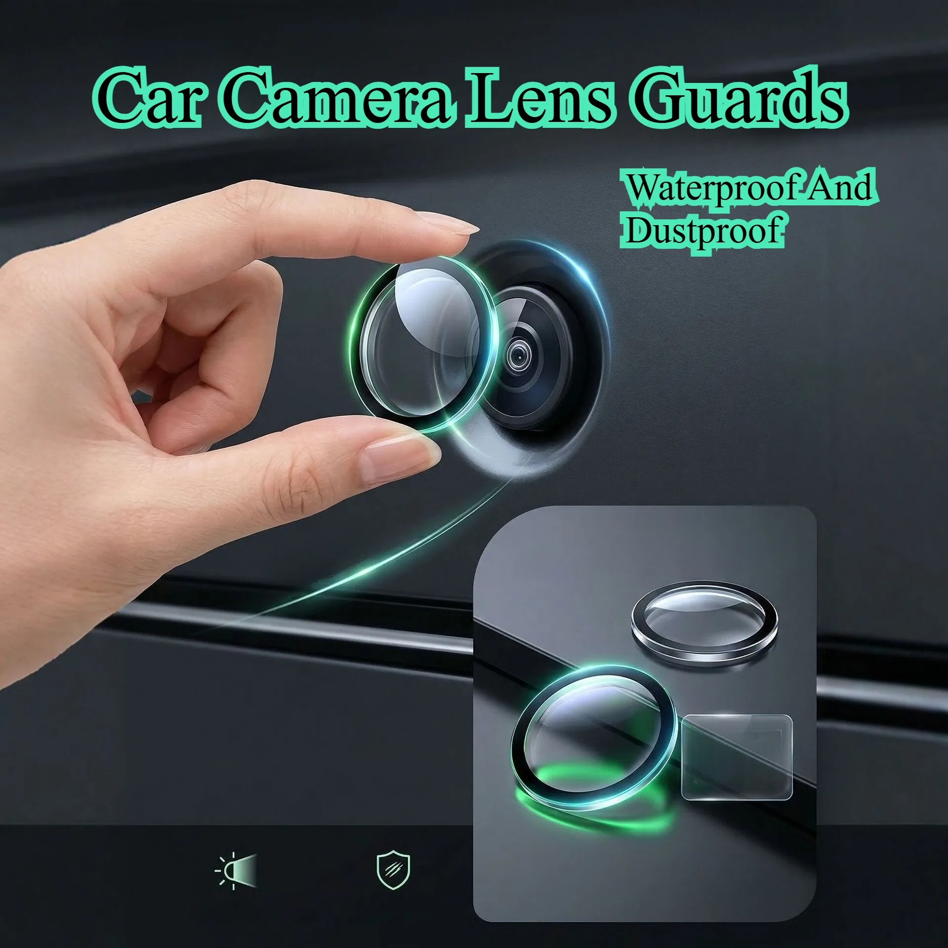 

Universal Car Camera HD Lens Guards Car Camera Protector Advanced Scratch Waterproof And Dustproof Protection Accessories 2PCS